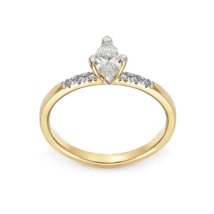 Złoty pierścionek z diamentami